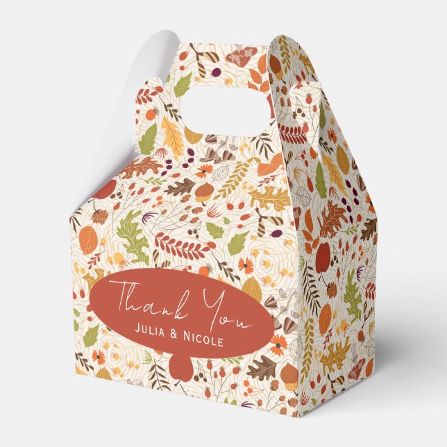 Caixinha De Lembrancinhas Casamento de outono de outono de outono Russo Seco (Frente)