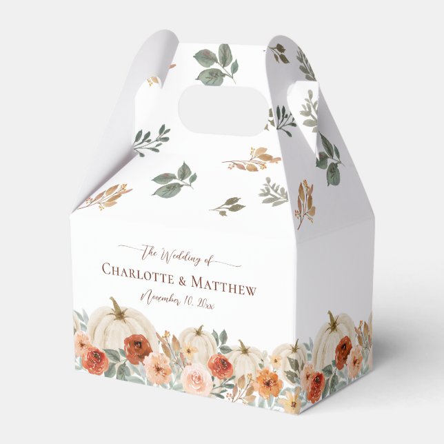 Caixinha De Lembrancinhas Casamento de outono Rustic Boho (Frente)