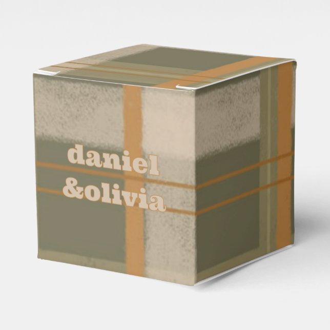 Caixinha De Lembrancinhas Casamento de Padrão de Tartan Celta Escocês (Frente)