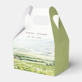 Caixinha De Lembrancinhas Casamento de Paisagem de Vinha com Aquarela Modern