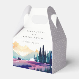 Caixinha De Lembrancinhas Casamento de Paisagem Lilac Fields em Montanha