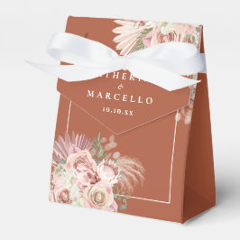 Caixinha De Lembrancinhas Casamento de Pampas Grass Boho Terracotta