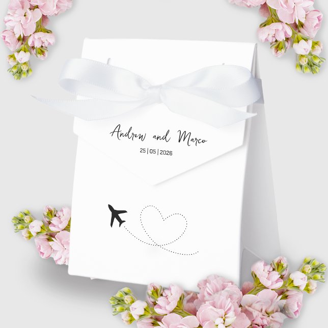Caixinha De Lembrancinhas Casamento de Passagem de Embarque de Destino de Fo (Destination Boarding Pass Wedding Favor Box)