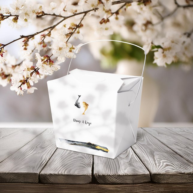 Caixinha De Lembrancinhas Casamento de Peixes de Watercolor Koi (Criador carregado)