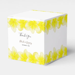 Caixinha De Lembrancinhas Casamento de Plumeria Frangipani Amarela