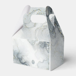 Caixinha De Lembrancinhas Casamento de Praia em Aquarela Azul Cinza e Dourad