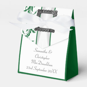 Caixinha De Lembrancinhas Casamento de renda verde e branco