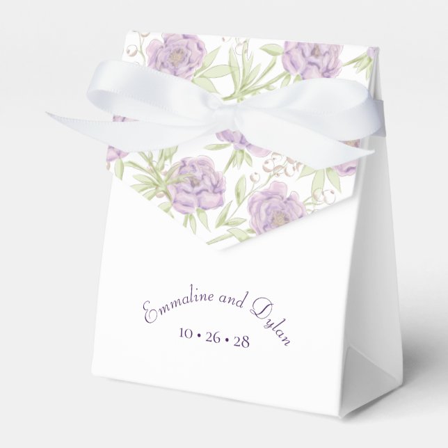 Caixinha De Lembrancinhas Casamento de Rosa Roxa Lavanda (Frente)