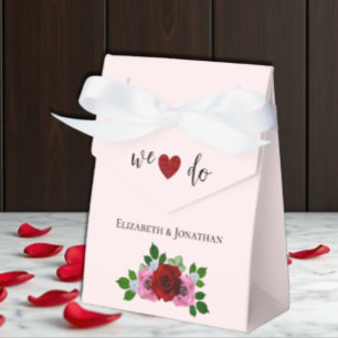 Caixinha De Lembrancinhas Casamento de Rosas Vermelhas e Rosa