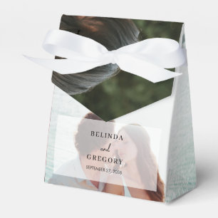 Caixinha De Lembrancinhas Casamento de Script de Sobreposição de Foto Elegan