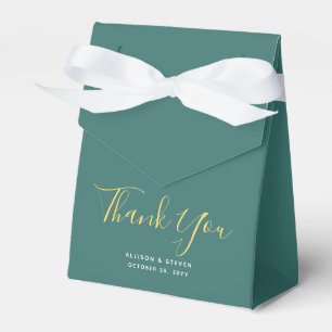 Caixinha De Lembrancinhas Casamento De Teal Escuro Elegante Obrigado Nome Do