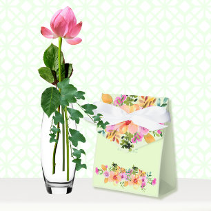 Caixinha De Lembrancinhas Casamento de Verão de Primavera Chic Floral Cor-de