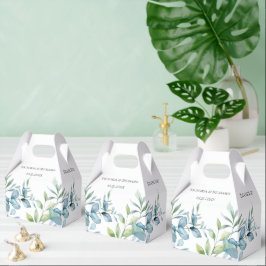 Caixinha De Lembrancinhas Casamento de Verde com Eucalipto em Aquarela Moder