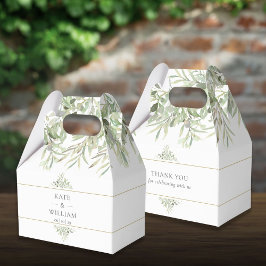 Caixinha De Lembrancinhas Casamento de Verde Elegante Obrigado