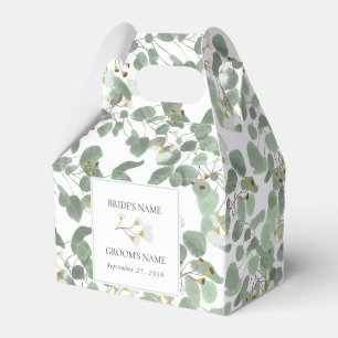 Caixinha De Lembrancinhas Casamento de Watercolor Eucalyptus Greenery Blosso
