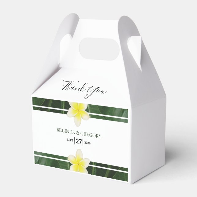 Caixinha De Lembrancinhas Casamento de Yellow Frangipani Plumeria (Frente)