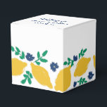 Caixinha De Lembrancinhas Casamento Desenhado à Mão com Limão Cítrico Italia<br><div class="desc">Caixa de Favor para Casamento - Doces/Presentes para Convidados Florais Botânicos Desenhados à Mão e Limão</div>