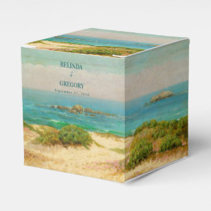 Caixinha De Lembrancinhas Casamento Destino à Beira-Mar com Aquarela