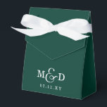 Caixinha De Lembrancinhas Casamento do Monograma Moderno Boho Russo Verde Em<br><div class="desc">Emerald Green Rustic Boho Moderno Monograma Casamento Boxes</div>