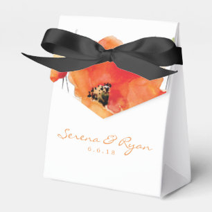 Caixinha De Lembrancinhas Casamento dourado da papoila do verão