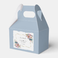 Casamento Dourado das Flores Azuis e Dusty Modern