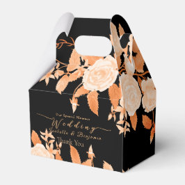 Caixinha De Lembrancinhas Casamento Dourado e elegante de Rosa negro