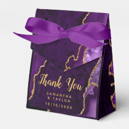 Caixinha De Lembrancinhas Casamento Dourado e roxo de agata Obrigado