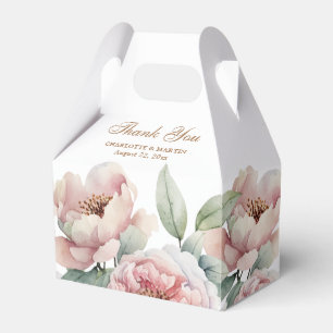 Caixinha De Lembrancinhas Casamento Dourado Floral Cor-de-Rosa