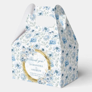 Caixinha De Lembrancinhas Casamento Dourado Romântico Boho Pastel Azul Obrig