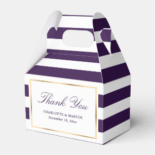 Caixinha De Lembrancinhas Casamento Dourado Roxo Elegante Obrigado