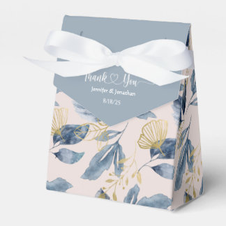Caixinha De Lembrancinhas Casamento Dusty Blue Floral Watercolor