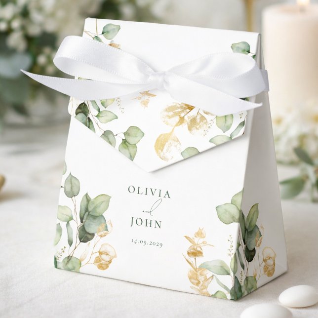 Caixinha De Lembrancinhas Casamento Elegante de Eucalipto (Elegant Eucalyptus Wedding Favor Boxes)