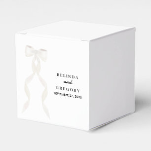 Caixinha De Lembrancinhas Casamento Elegante de Fita de Arco Branco Formal