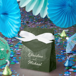 Caixinha De Lembrancinhas Casamento elegante de folhas verdes na primavera