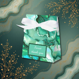 Caixinha De Lembrancinhas Casamento Elegante de Teal Marble Watercolor