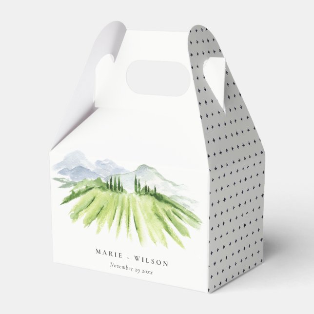 Caixinha De Lembrancinhas Casamento Elegante De Vinhas Russas (Frente)