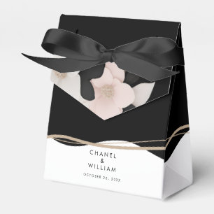 Caixinha De Lembrancinhas Casamento elegante em preto e branco