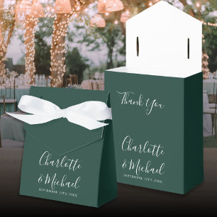 Caixinha De Lembrancinhas Casamento Elegante em Verde Esmeralda