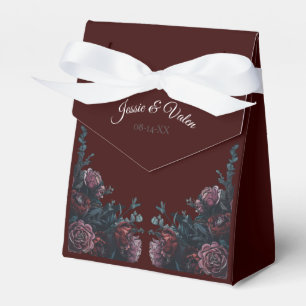 Caixinha De Lembrancinhas Casamento Elegante Mauve Gothic da Maroon Escuro