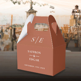 Caixinha De Lembrancinhas Casamento Elegante Terracotta Monograma