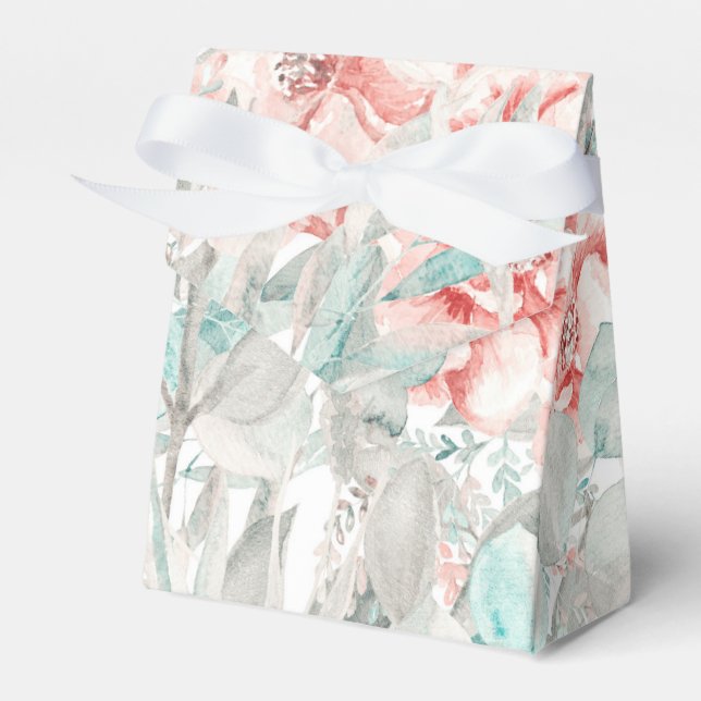 Caixinha De Lembrancinhas Casamento Elegante Verde Floral de Primavera de Ve (Frente)