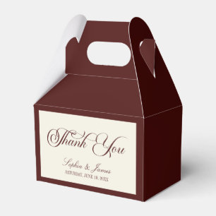 Caixinha De Lembrancinhas Casamento Elegante Vintage Marfim Burgundy Escuro