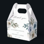 Caixinha De Lembrancinhas Casamento em Azul Empoeirado Floral Elegante Rústi<br><div class="desc">Caixa de lembrança personalizada de casamento floral azul empoeirado elegante</div>