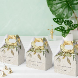 Caixinha De Lembrancinhas Casamento entre Vintage Damask e Boho Yellow Flowe