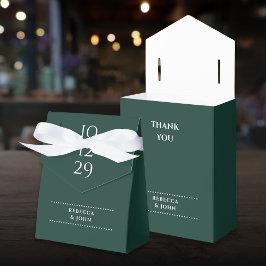Caixinha De Lembrancinhas Casamento Especial de Data Minimalista Emerald Gre