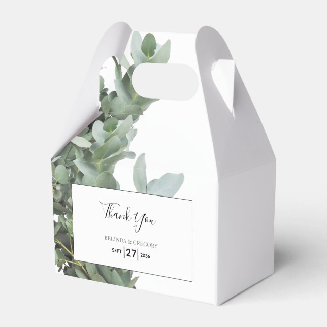 Caixinha De Lembrancinhas Casamento Eucalyptus Dólar (Frente)