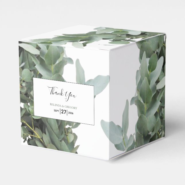 Caixinha De Lembrancinhas Casamento Eucalyptus Dólar (Frente)