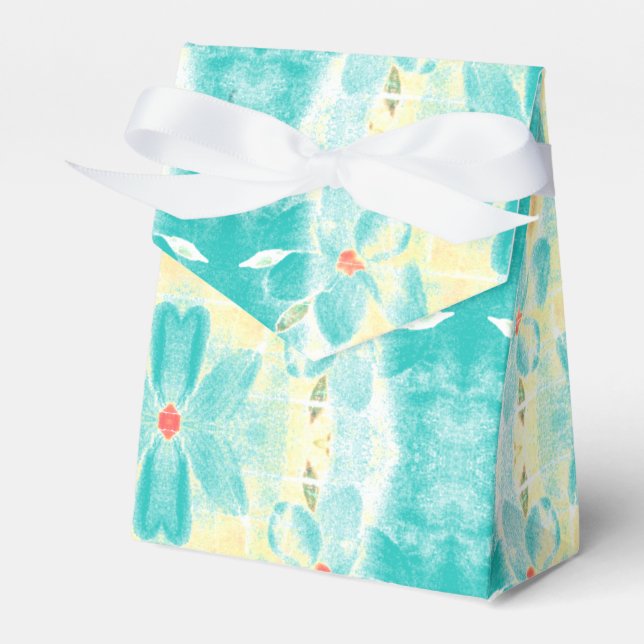 Caixinha De Lembrancinhas Casamento Flor de Teal (Frente)