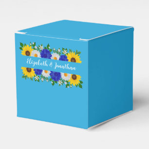 Caixinha De Lembrancinhas Casamento Floral Azul do Céu Azul