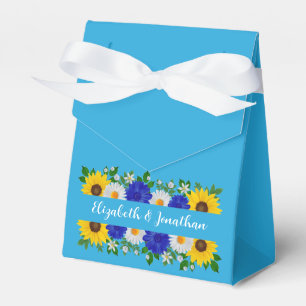Caixinha De Lembrancinhas Casamento Floral Azul do Céu Azul
